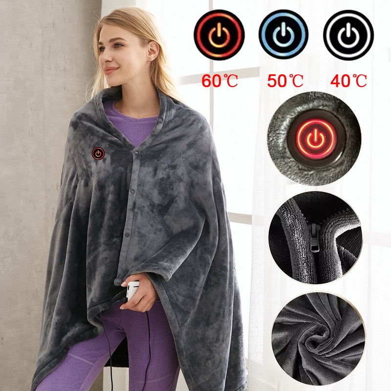 Cozy Heated Winter Blanket Scarf for Cold Weather