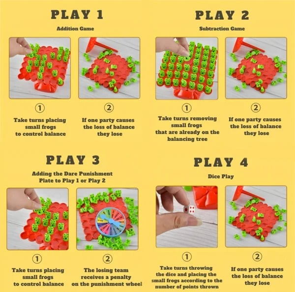 LearnPlay™ - Montessori Balance Board with Colorful Frog Design