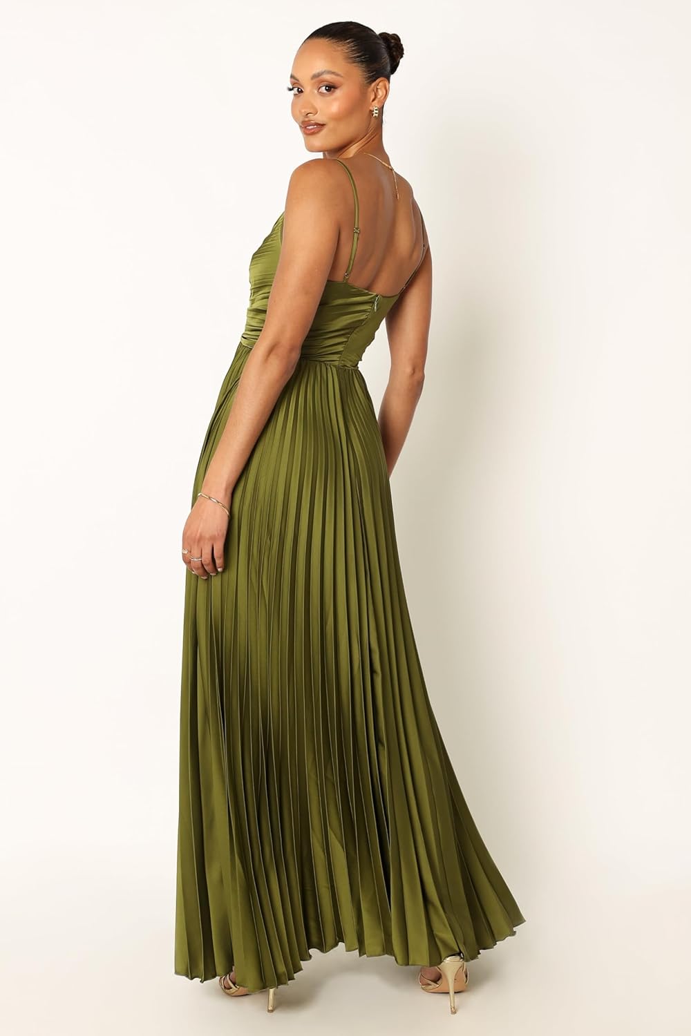 Elegant Pleated Midi Dress for Formal Occasions
