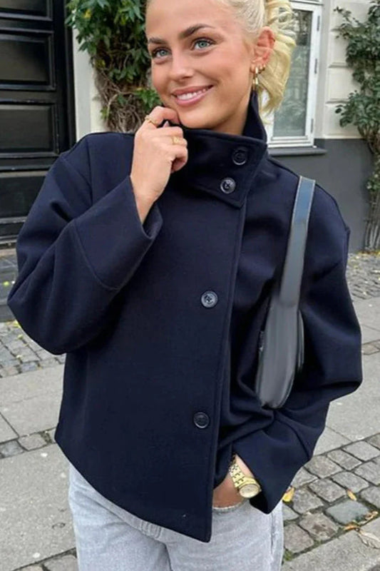 Cozy Woolen Lapel Overcoat for Casual Chic