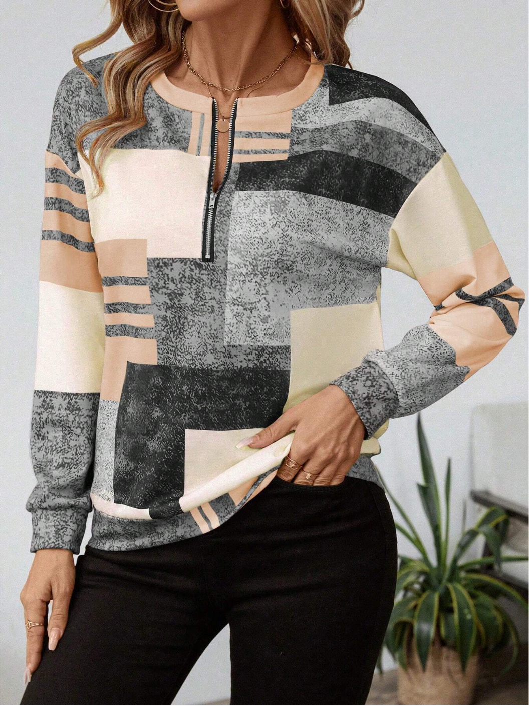 Women's Chic Patchwork Blouse