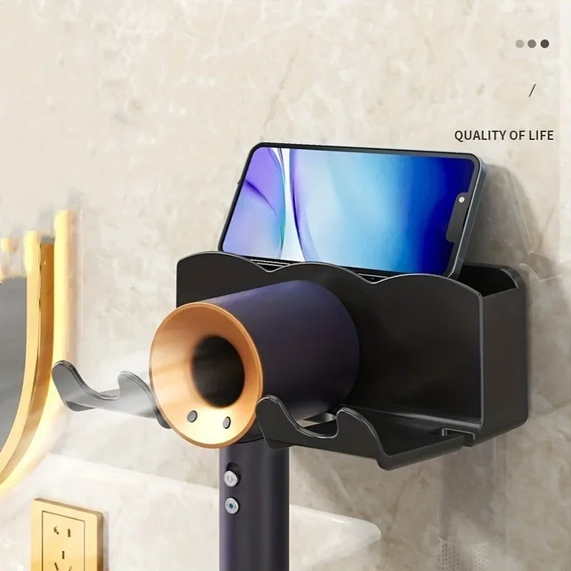 OrganizePro™ - Wall-Mounted Hair Dryer Holder Rack