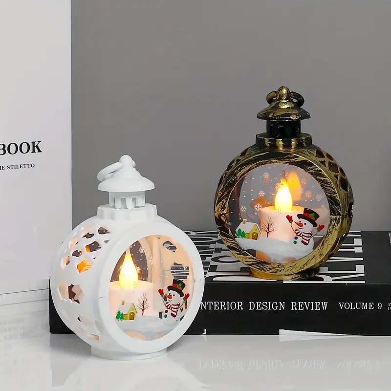 Festive LED Christmas Lamp with Snow Glow Effect