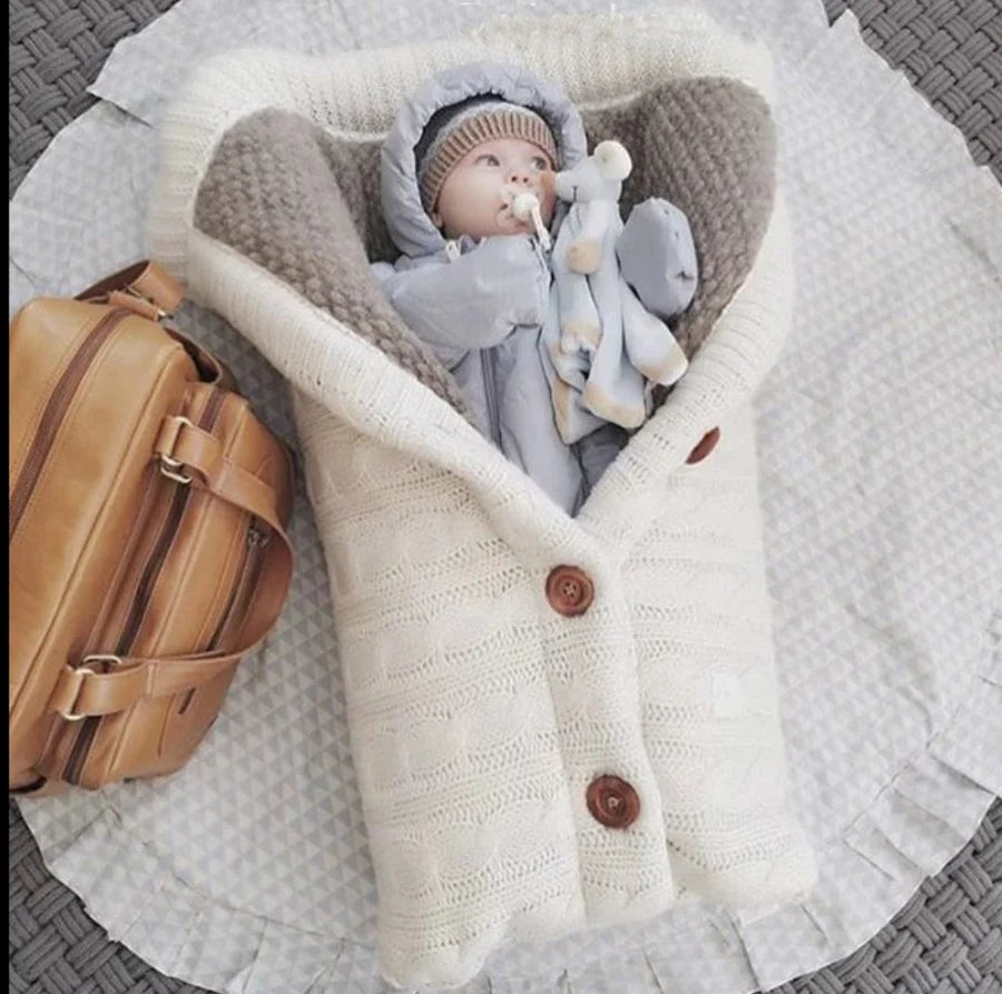 LittleCradle™ - Cozy Knitted Baby Sleeping Bag for Winter