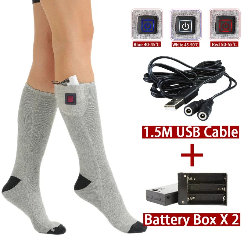 ThermaStep™ - USB Rechargeable Electric Heated Socks for Outdoors