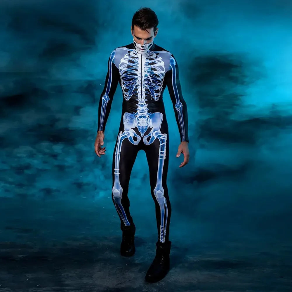 Spooky X-ray Skeleton Costume for Halloween Parties
