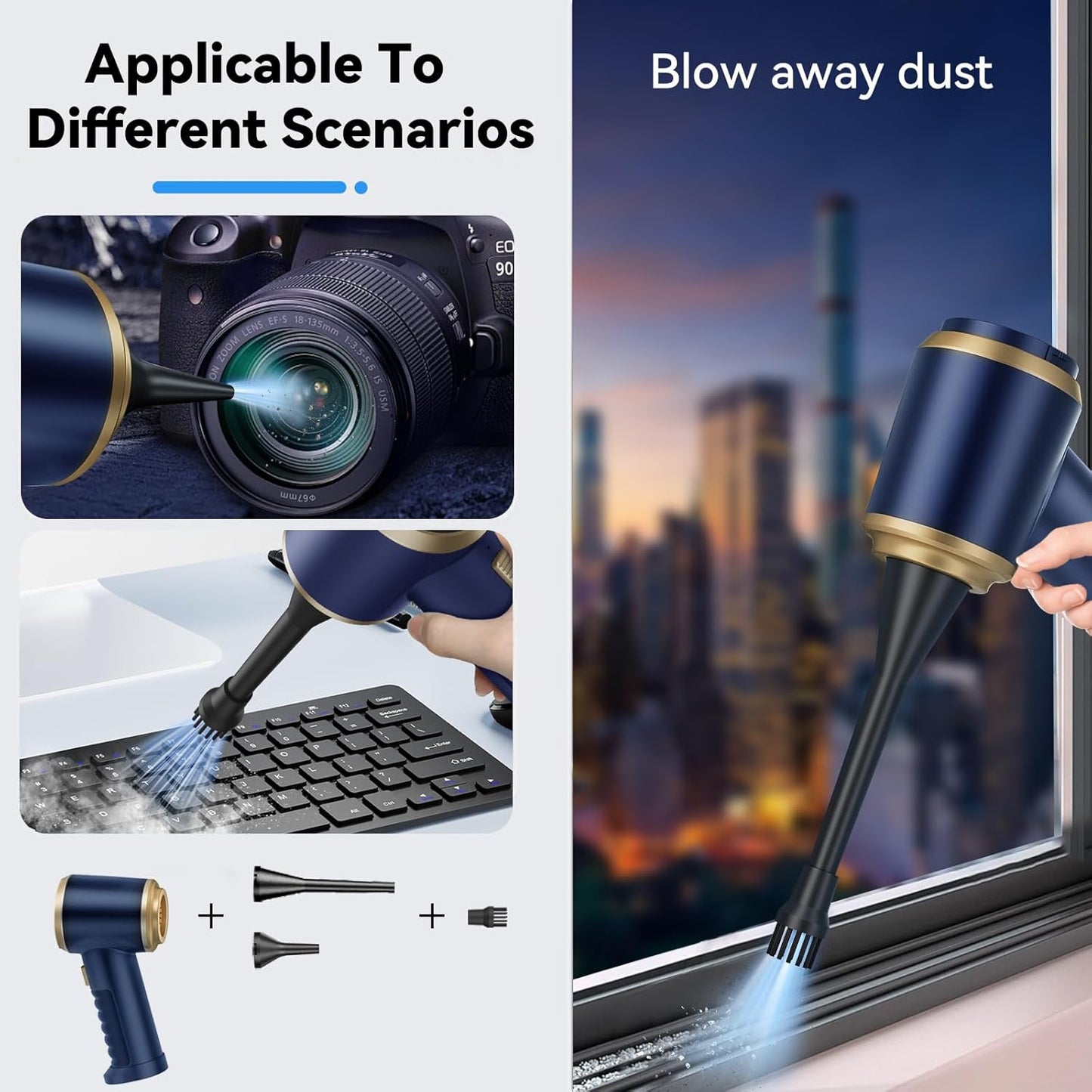Portable Cordless Mini Vacuum Cleaner and Air Duster for Car and Home