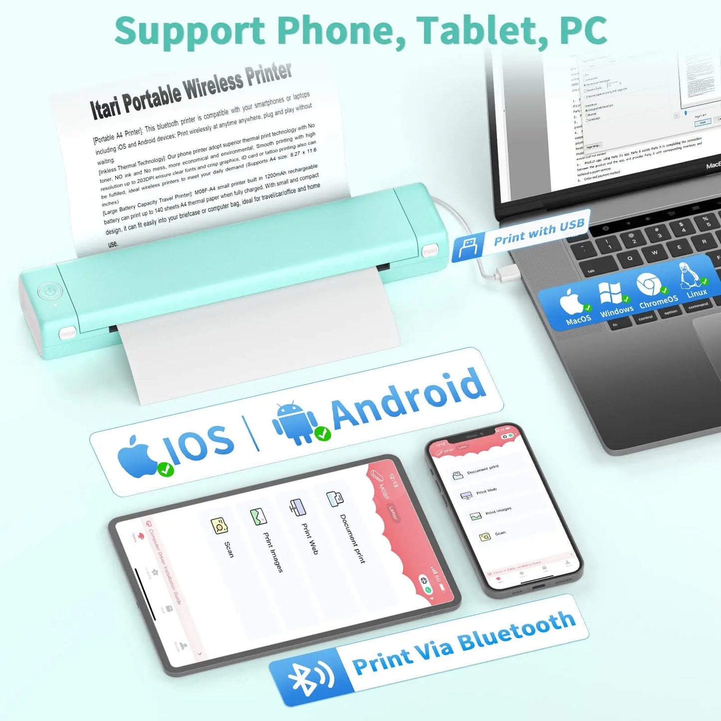 PrintEase™ - Portable Thermal Receipt Printer