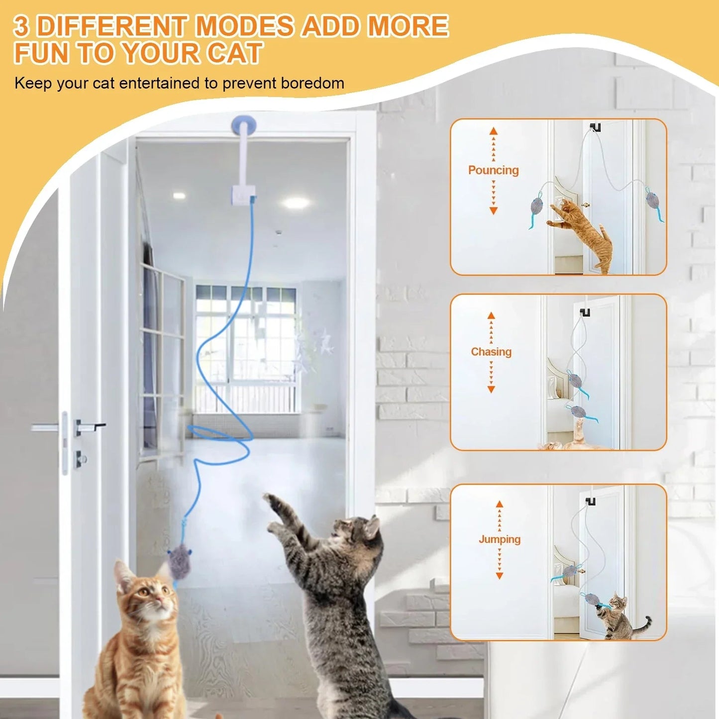 FeathrJoy™ - Interactive Cat Feather Teaser Toy