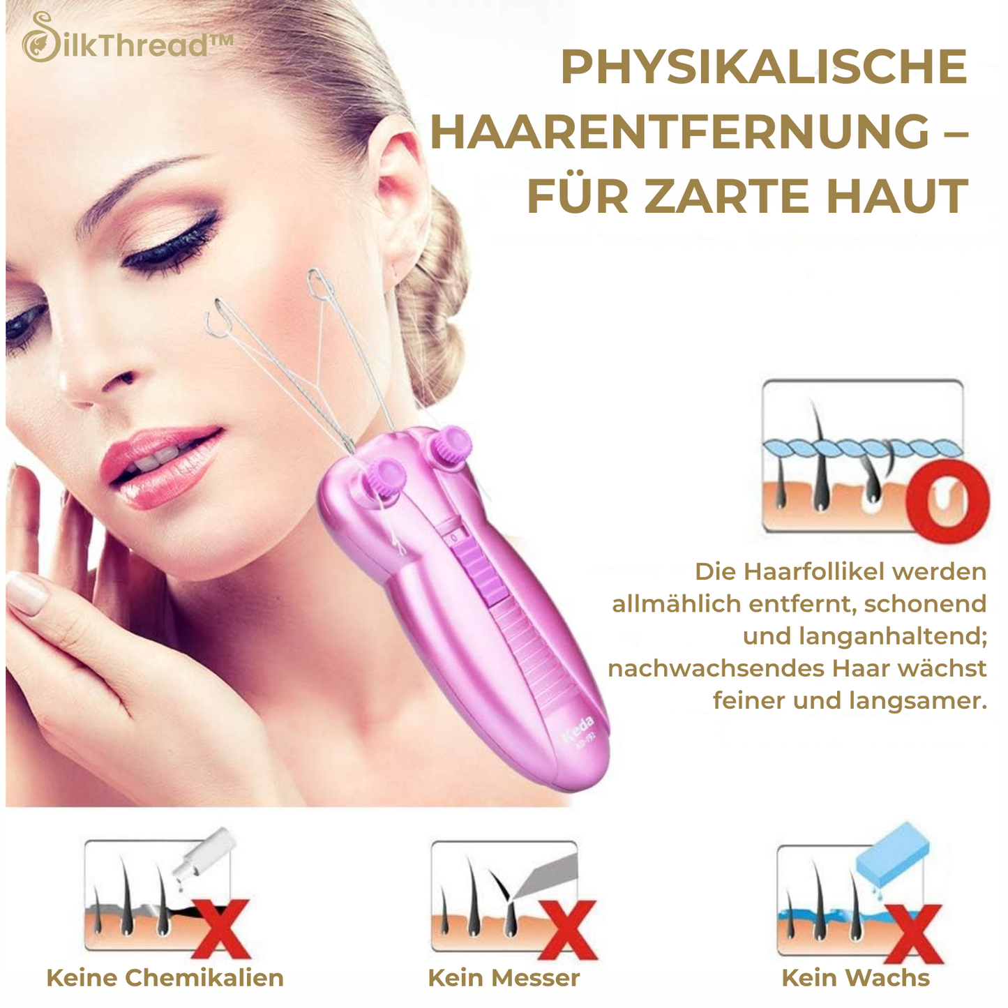 Silk Thread Electric Facial Hair Remover Tool