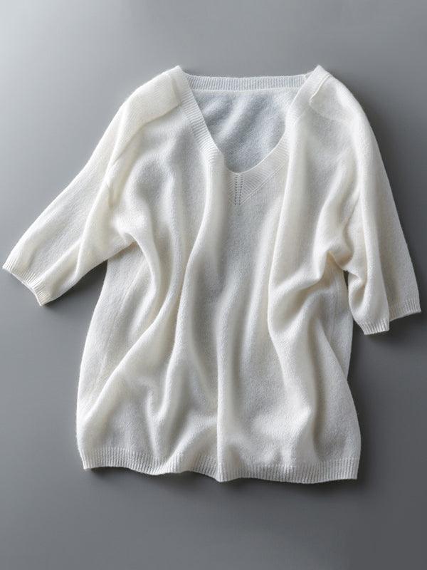 Luxury Soft Cashmere V-Neck Sweater for Women
