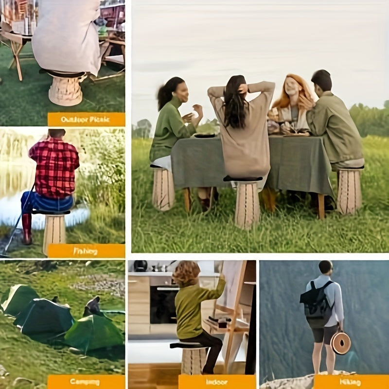 FoldAway™ - 12-Level Adjustable Folding Stool with Cushioned Seat