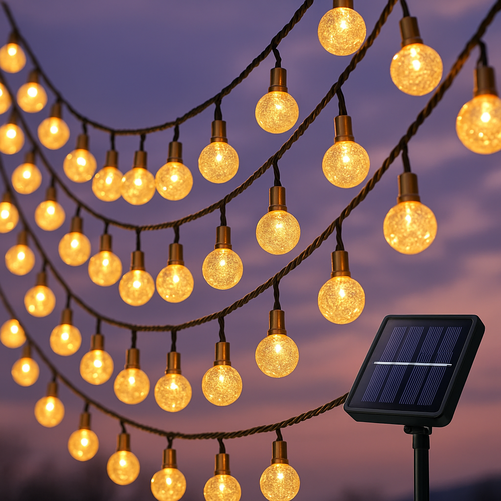 LumiGlow™ Crystal Solar Garland for Magical Outdoor Lighting