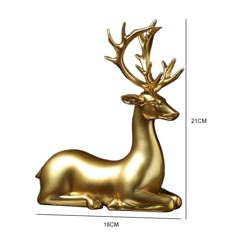 LuxeNest™ - Golden Deer Resin Sculpture for Elegant Home Decor