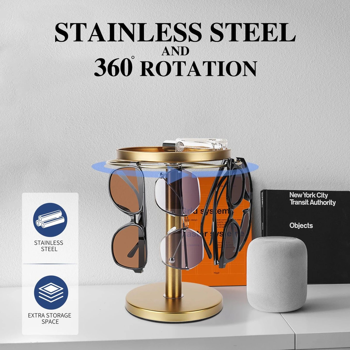 Rotating Sunglasses Organizer Stand