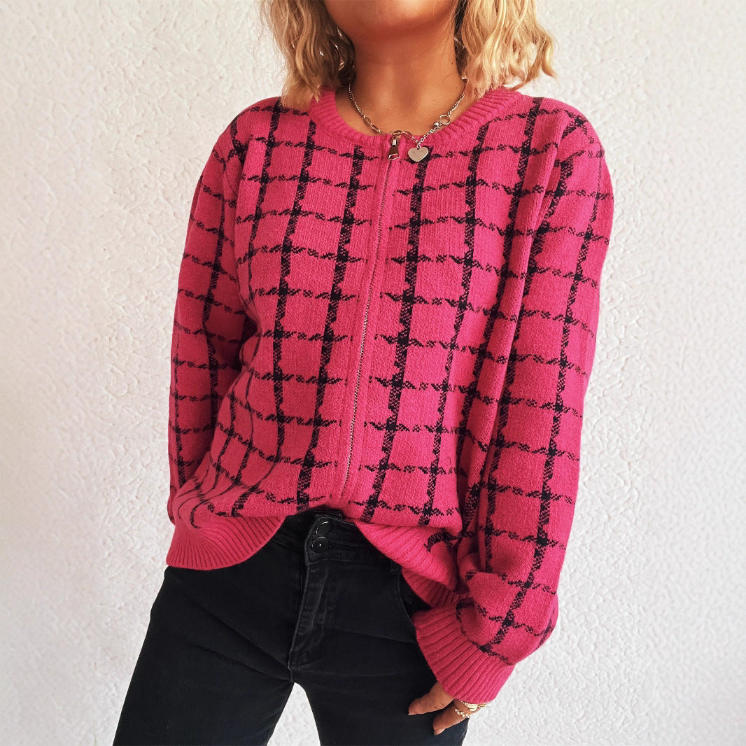 Cozy Checked Cardigan with Pockets for Everyday Style