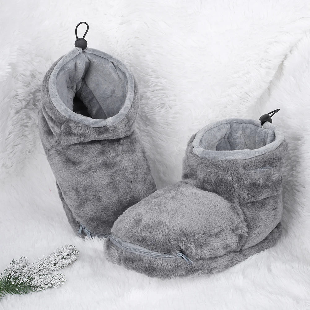 WarmFeet™ - USB Heated Plush Lined Slippers for Cozy Comfort