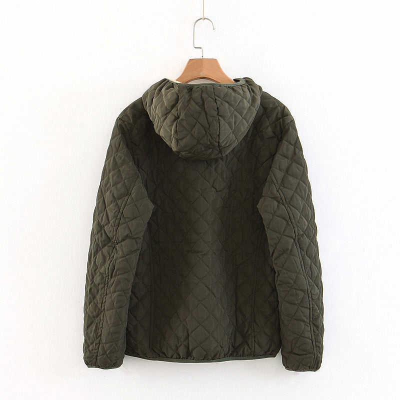 Quilted Hooded Jacket with Plush Lining