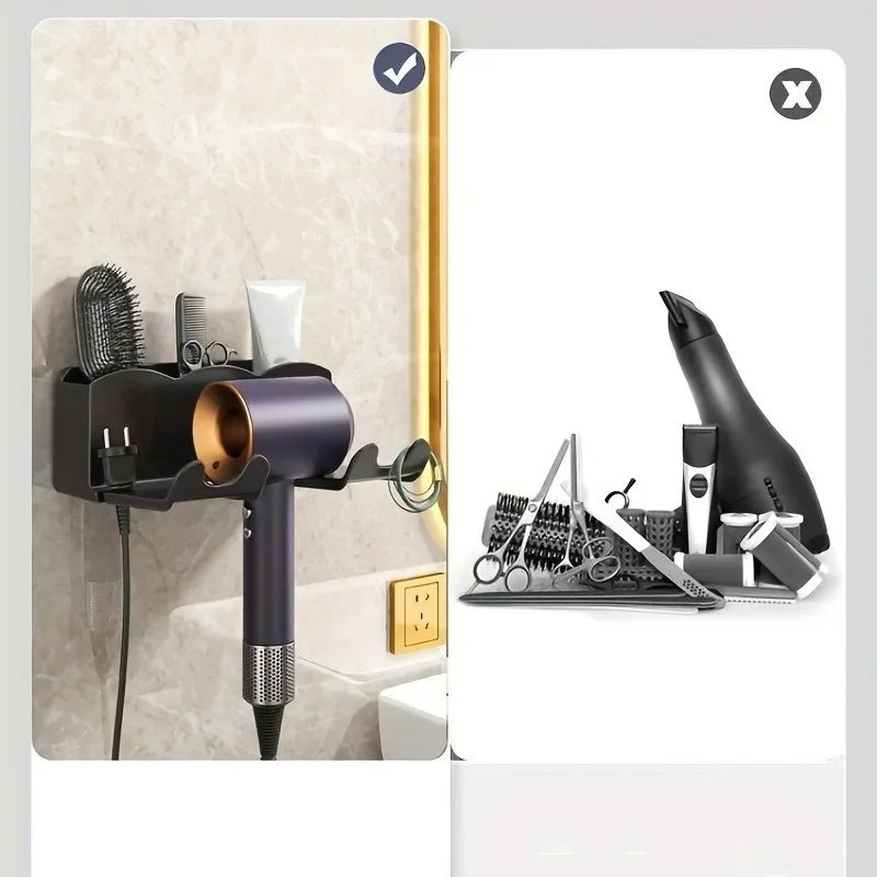 OrganizePro™ - Wall-Mounted Hair Dryer Holder Rack