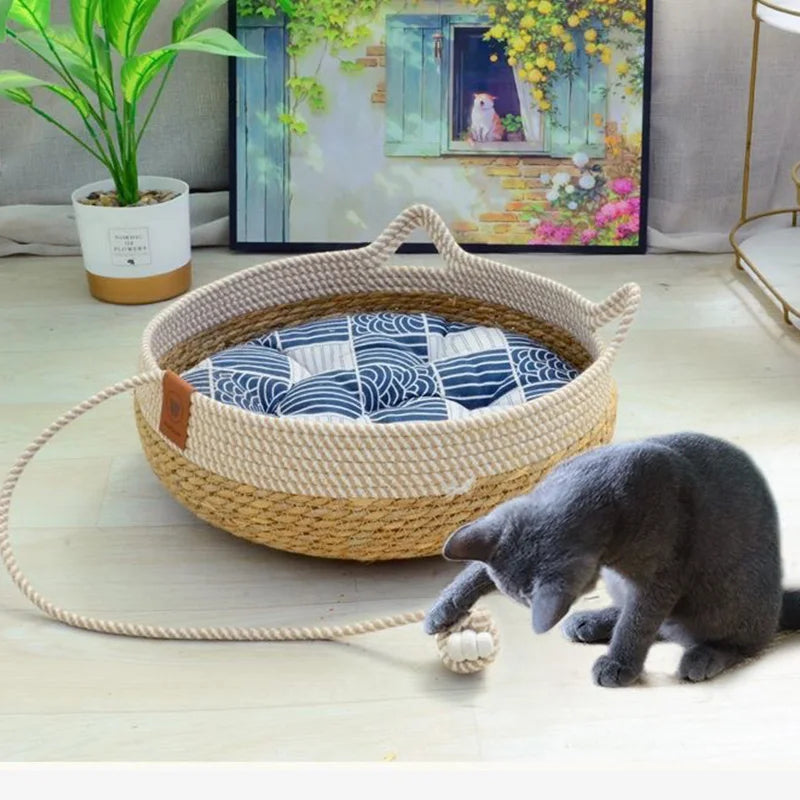 PurrNest - Ultimate Cozy Cat Bed for Year-Round Comfort