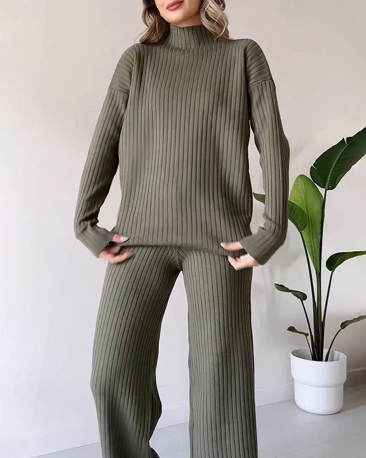 Chic Slit Two-Piece Set for Effortless Casual Style