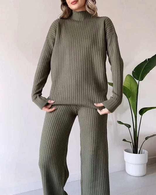 Chic Slit Two-Piece Set for Effortless Casual Style