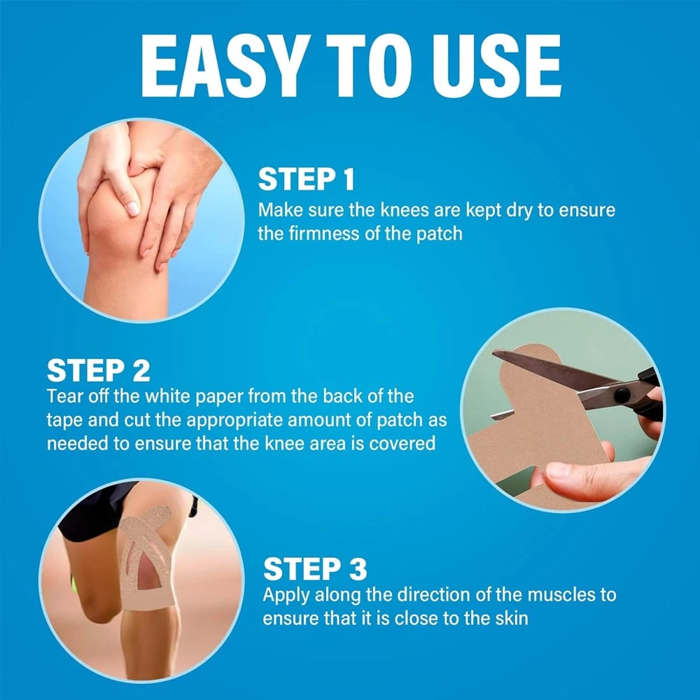 FlexiKnee™ - Precut Kinesiology Strips for Pain Relief Movement