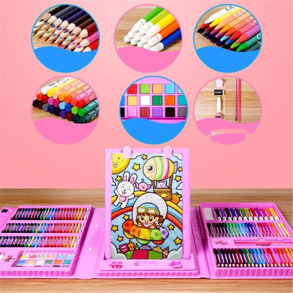 CreativeJoy™ - 6-in-1 Art Set with Painting Tools & Vibrant Colors