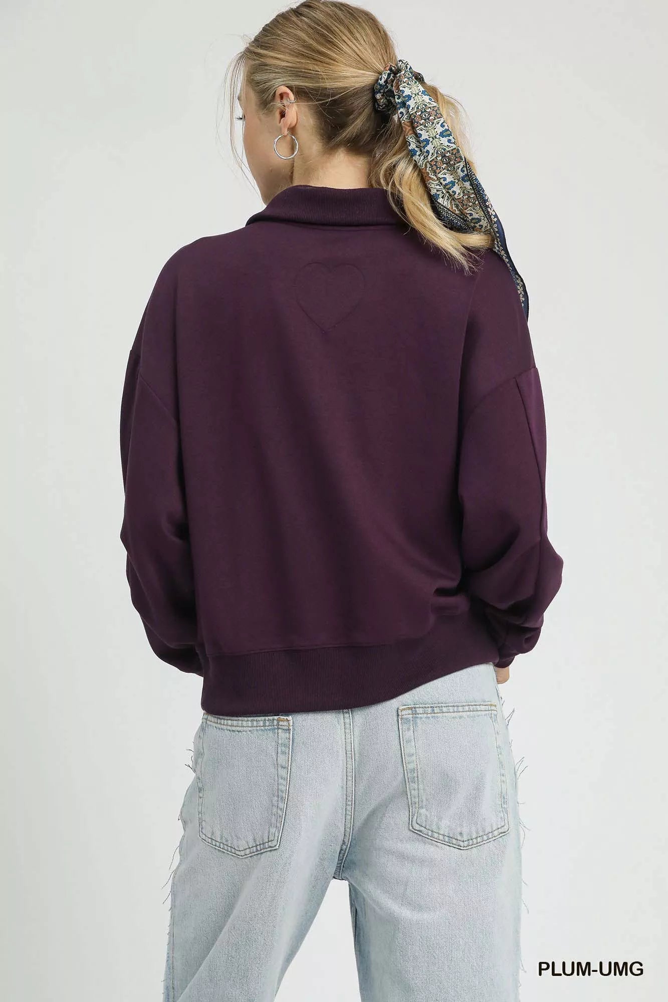 Casual Cozy Half Zip Pullover Sweatshirt