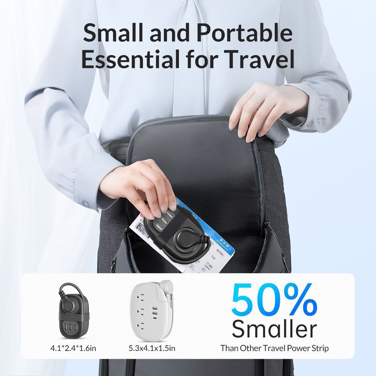 GlobeTrekker™ - Travel Power Strip with USB & Ventilated Design