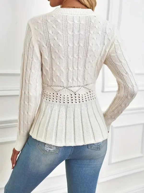 Cozy Chic Chunky Knit Crew Neck Sweater
