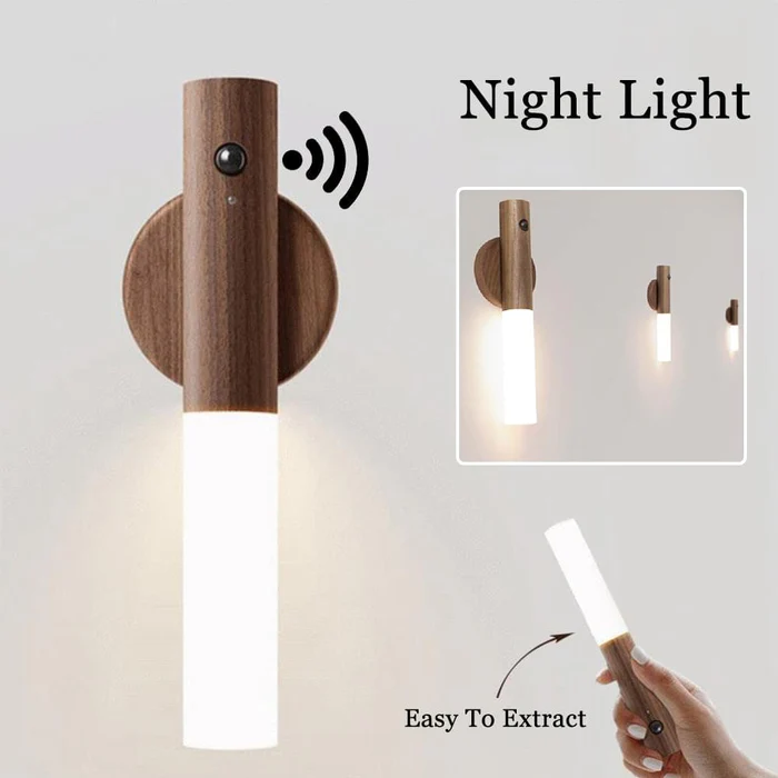 LumaGlow™ - Wooden USB Rechargeable Wall Light Ambient Decor