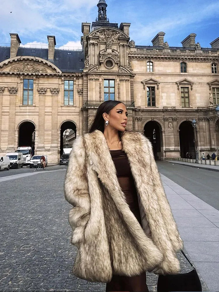 Luxurious Plush Faux Fur Coat