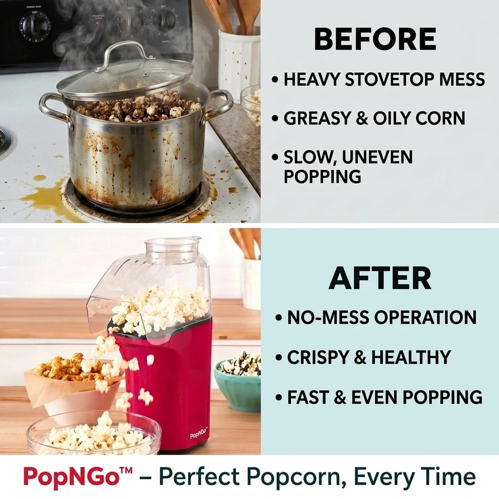 PopSleek - Guilt-Free Popcorn Ready In Minutes Without Oil