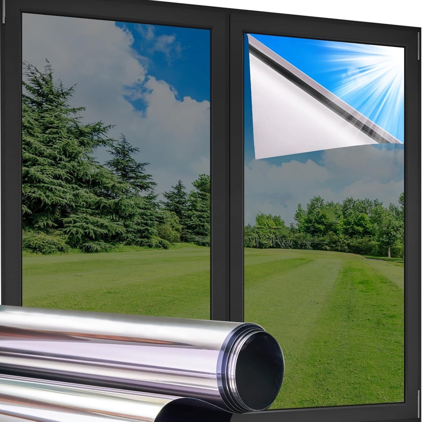 Self-Adhesive Privacy Mirror Film with UV Protection