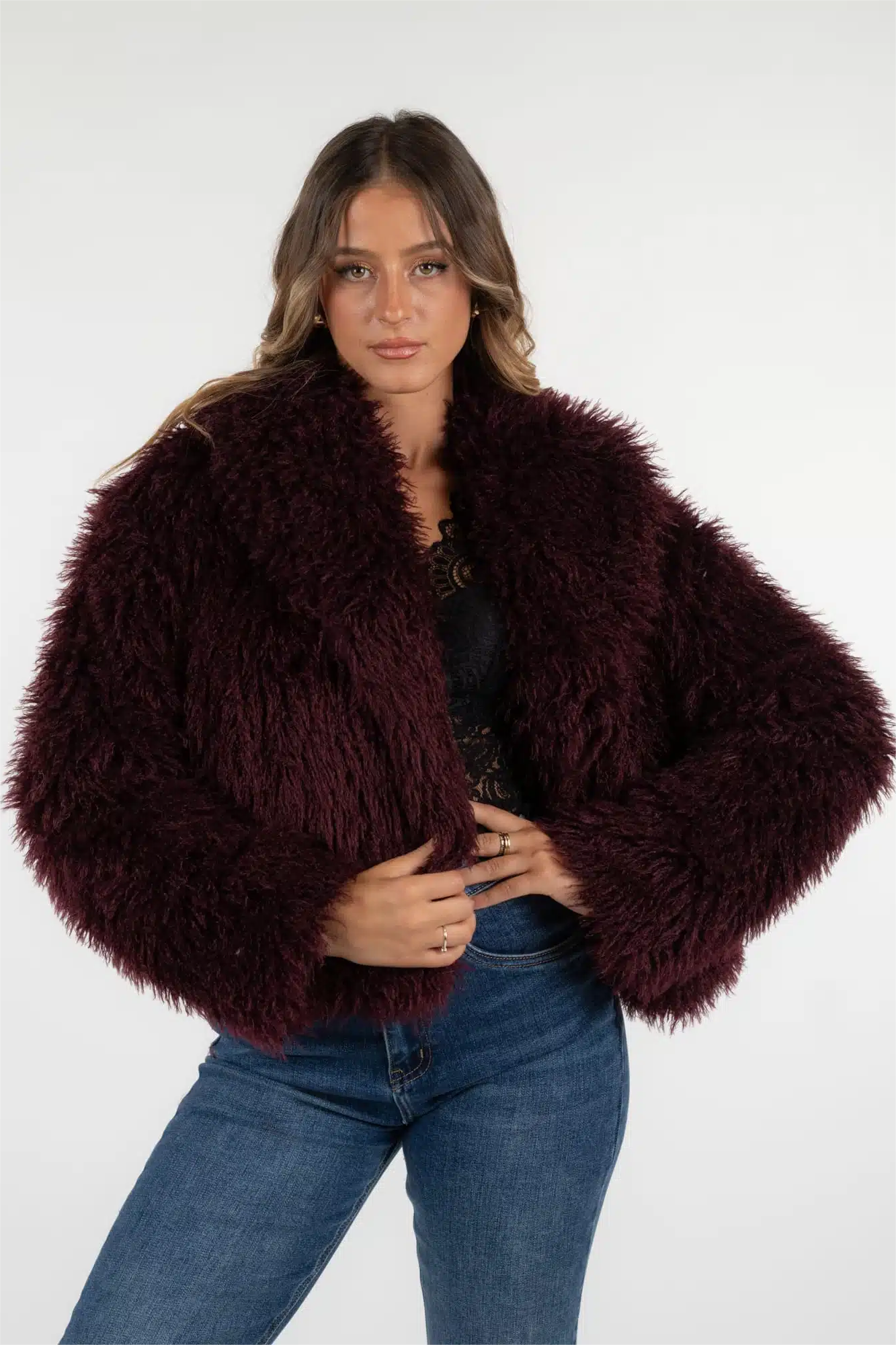 Cozy Plush Faux Fur Coat for Winter Chic