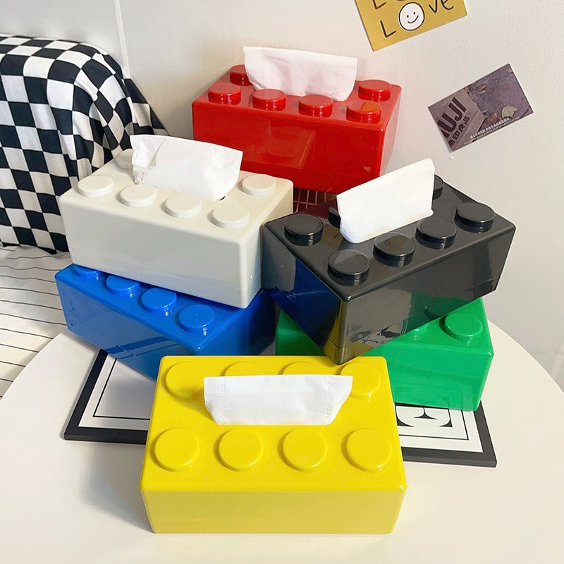 Modern Wall-Mounted Tissue Holder with Playful Block Design