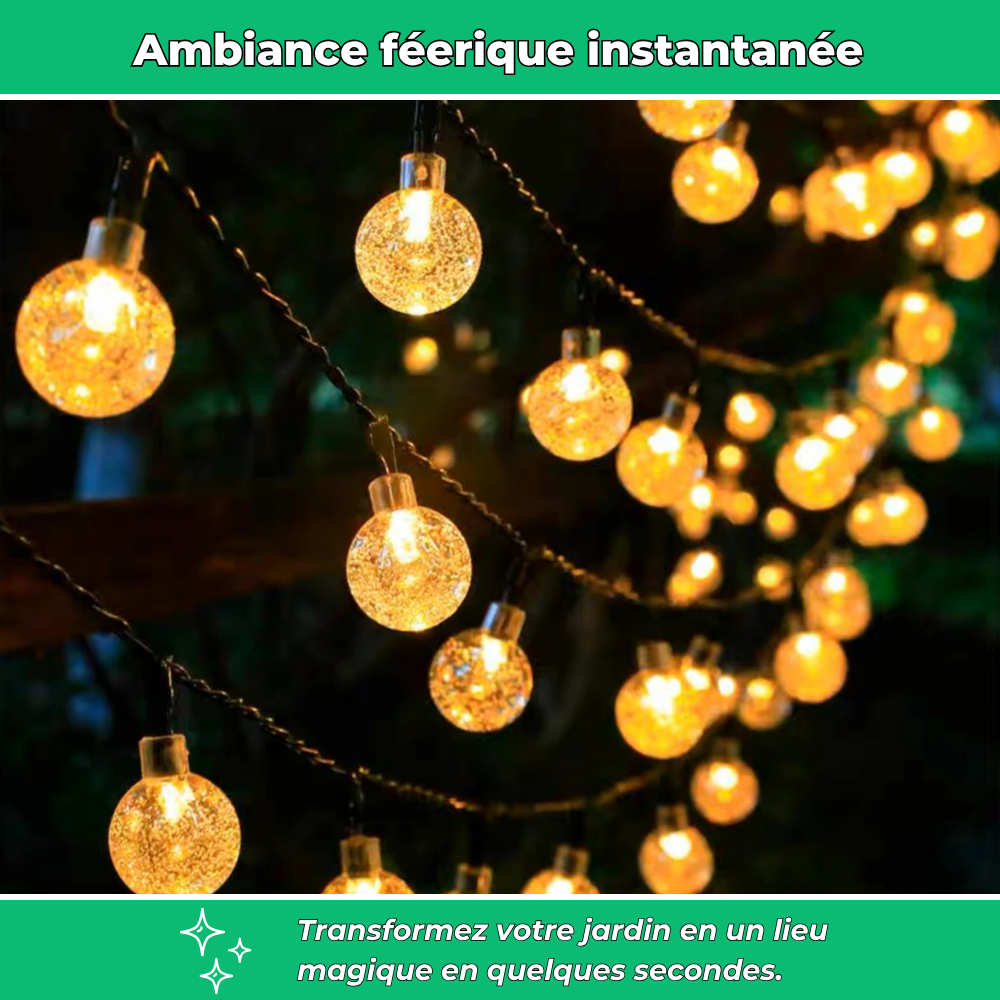 LumiGlow™ Crystal Solar Garland for Magical Outdoor Lighting