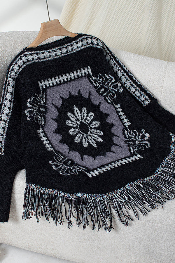 Boho Tassel Hem Knit Sweater