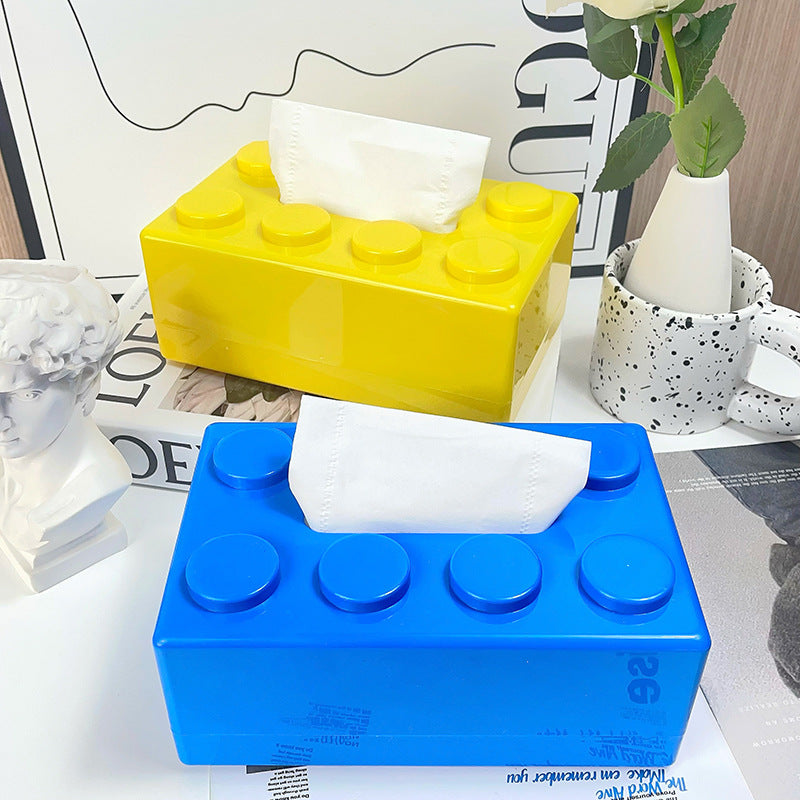 Modern Wall-Mounted Tissue Holder with Playful Block Design