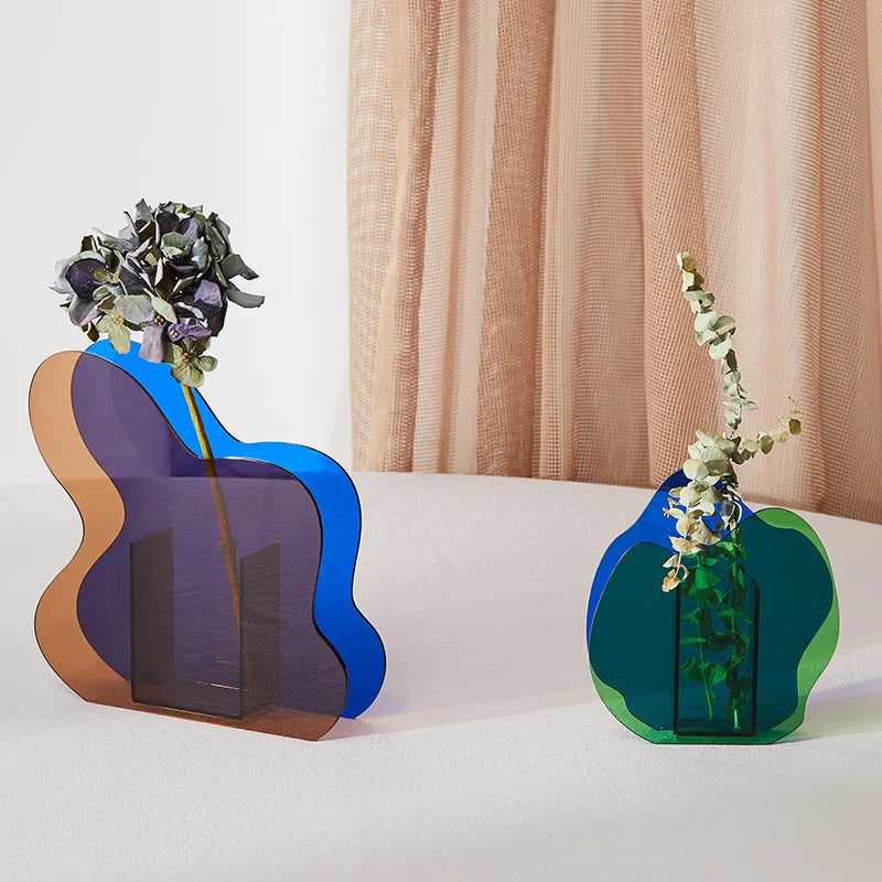 Modern Sculptural Acrylic Vase for Home Decor