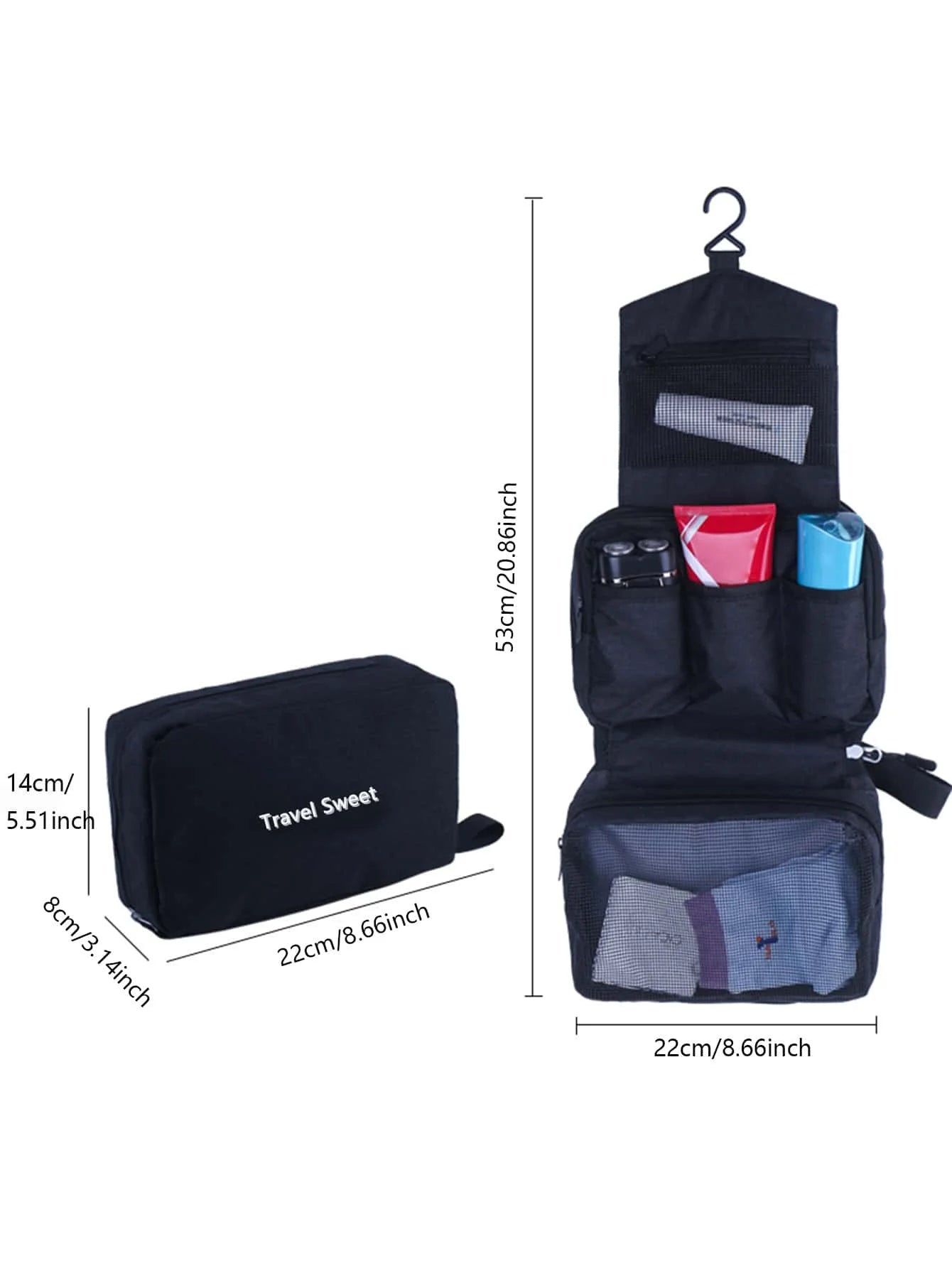 DryNexa™ TravelCube Foldable Toiletry Bag with Wet-Dry Separation
