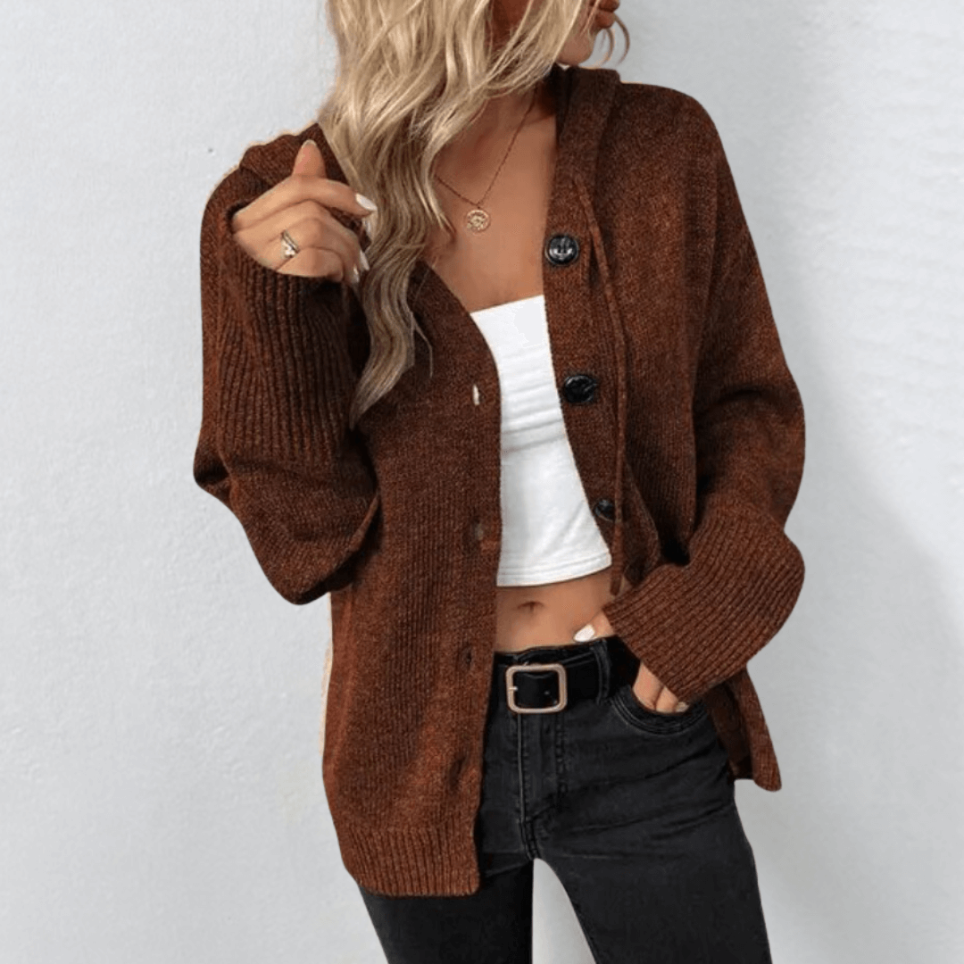 Cozy Knitted Button-Down Cardigan for Women