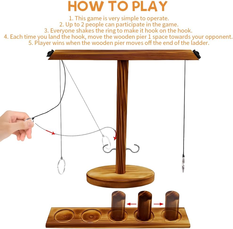 PartyPlay™ - Hook Ring Toss Drinking Game for Social Fun