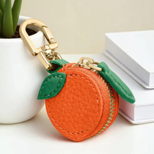 Soft Leather Mini Coin Purse with Cute Fruity Design
