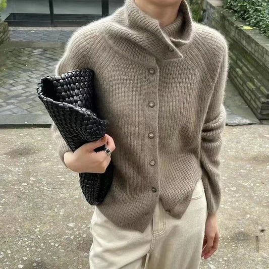 Cozy Turtleneck Buttoned Sweater for Women