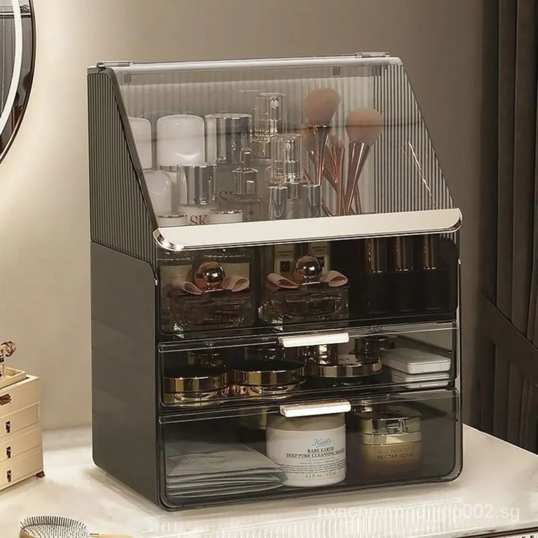 GlamEase™ - Dustproof Large Capacity Makeup Organizer Box
