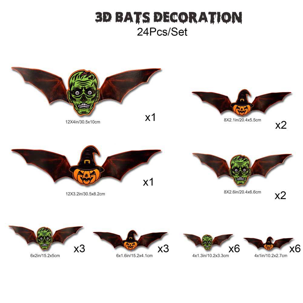Spooky Halloween LED 3D Bat Wall Decor