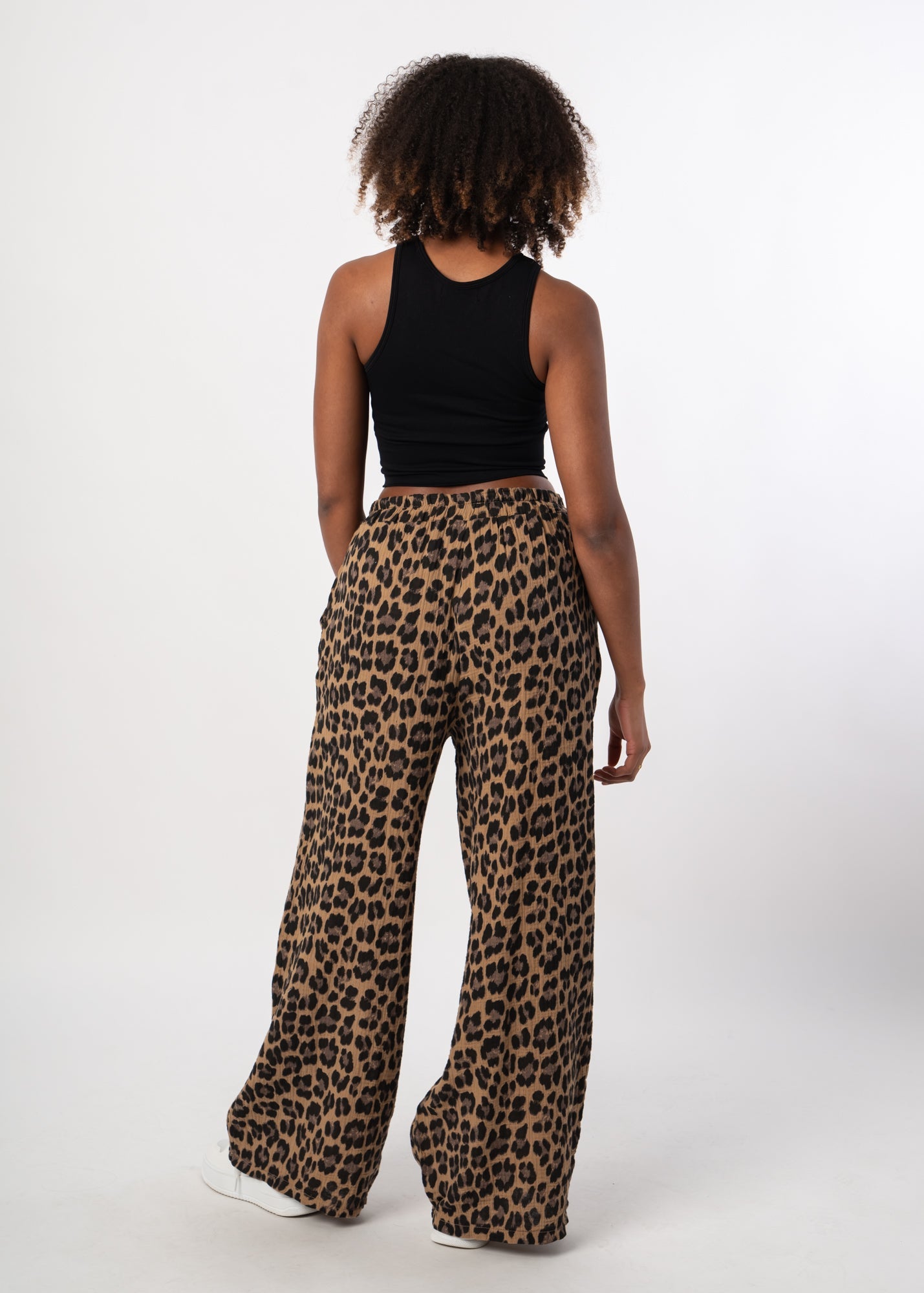 Leopard Print Muslin Pants