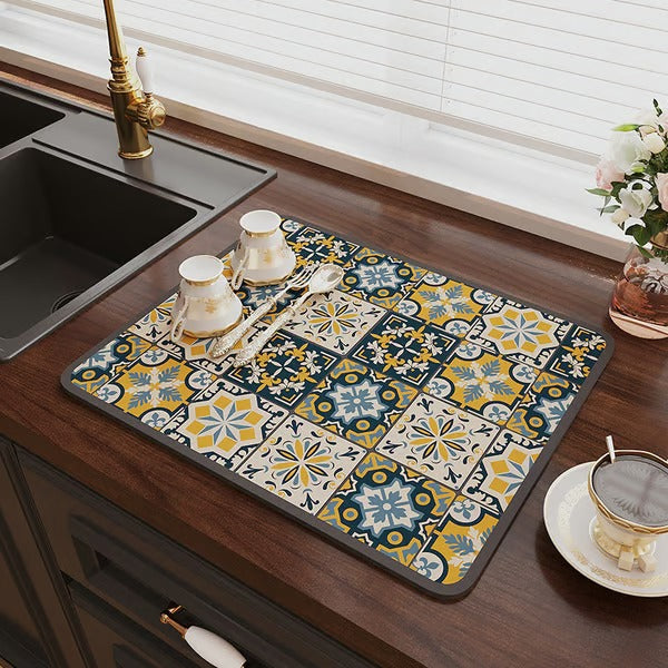 Quick Dry Water Draining Mat for Kitchen and Bathroom